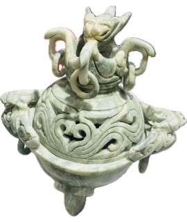 祥龍 玉石爐 連石蓋 祥龍 玉石爐 連石蓋